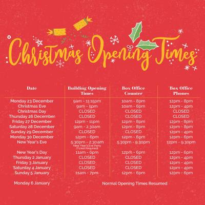 Christmas Opening Times 2019/20 Christmas Opening Times 2019/20