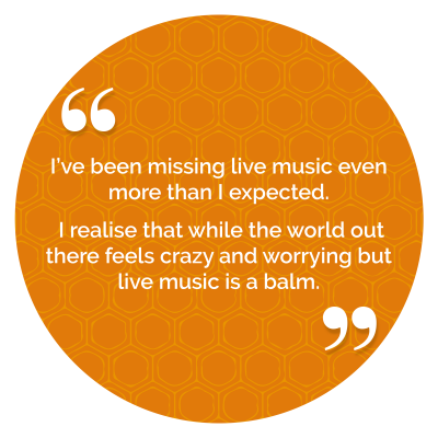 I've been missing live music even more than expected. I relaise that while the world out there feels crazy and worrying, live music is a balm. I've been missing live music even more than expected. I relaise that while the world out there feels crazy and worrying, live music is a balm.