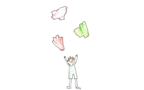 Loud & Clear Illustraion of a boy throwing scarves Loud & Clear Illustraion of a boy throwing scarves